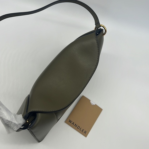 Wandler Penelope Leather Shoulder Bag Deep Olive - Picture 4 of 16